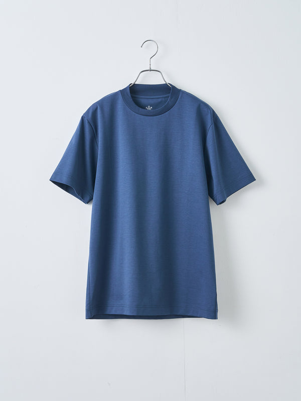 【TRANSITION】スーピマコットンポンチハイバックネッククルーネックTEE